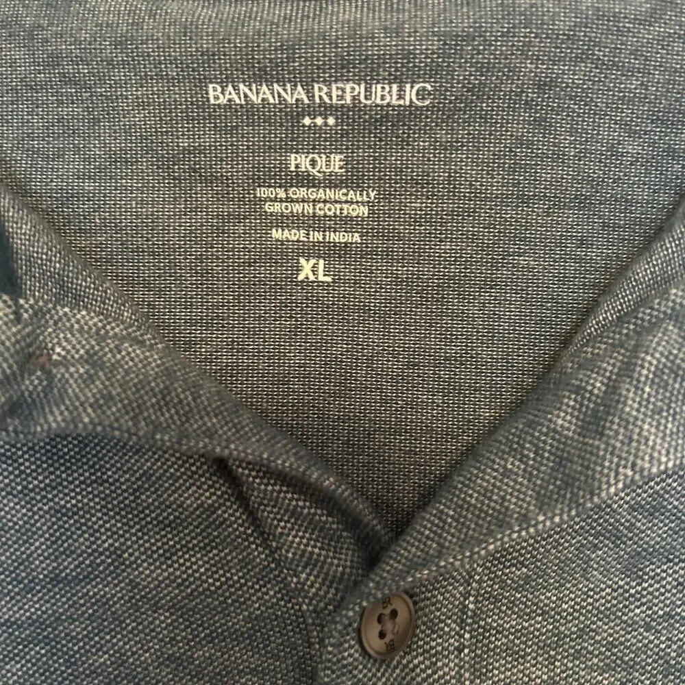 Banana Republic Cotton Polo Top in Seagreen Men's XL